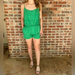 Takara Green Romper Ruffle Design Size Large.  CSW126P1.